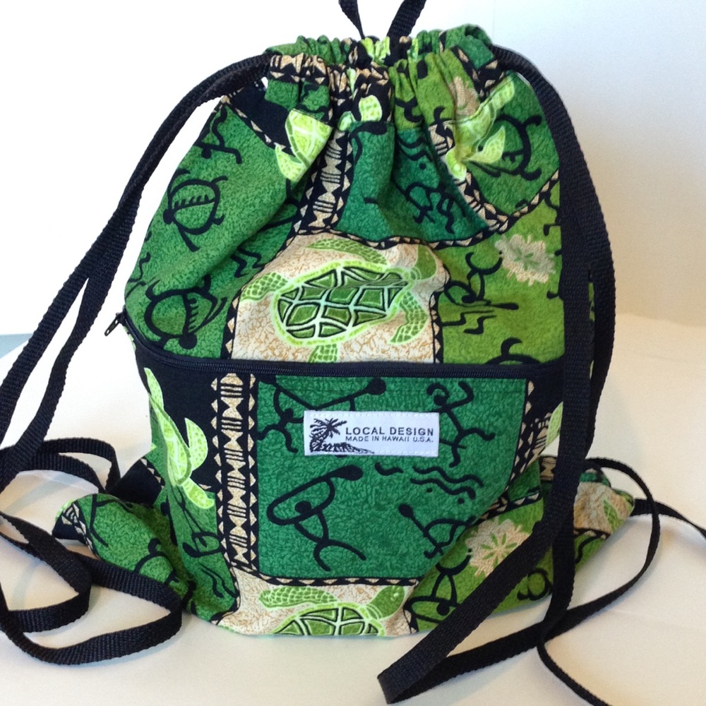 Vintage Hawaiian Turtle Cloth Bag Backpack